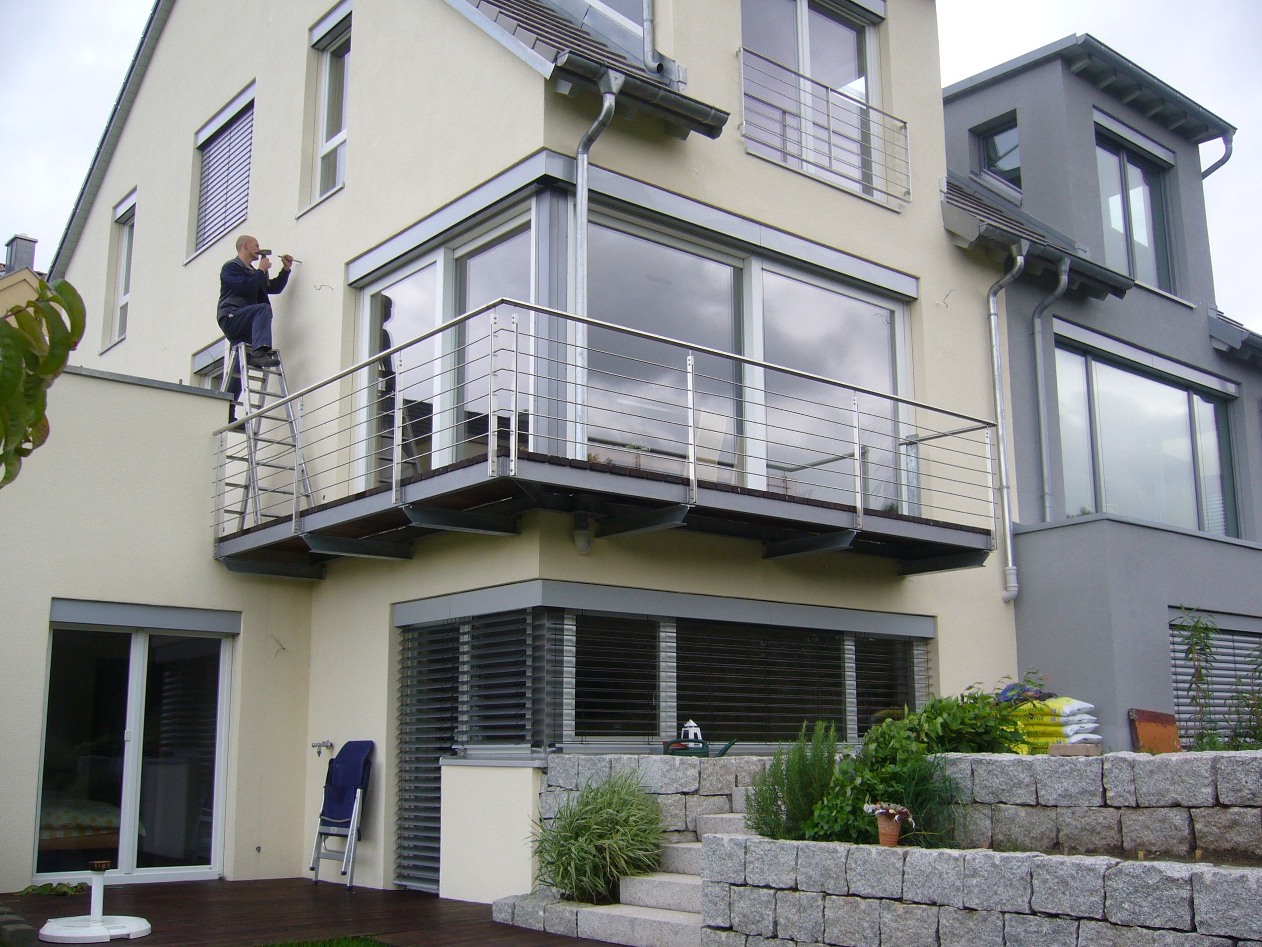 Geländer aus Metallrundstäben